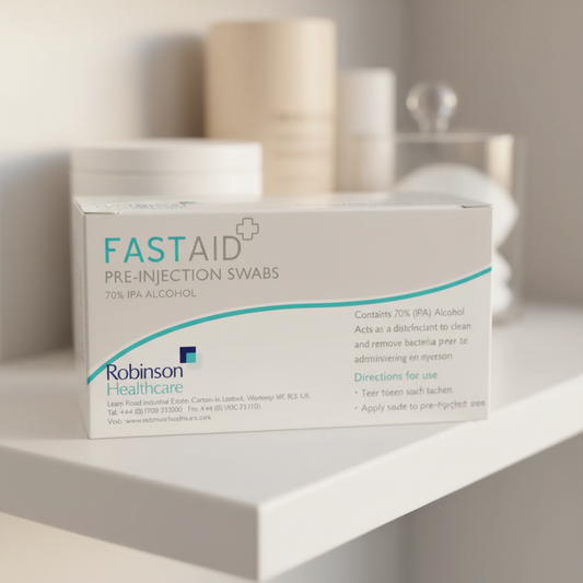 Alcohol Wipes on Bathroom Shelf