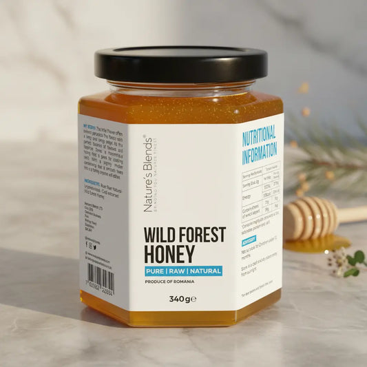 Wild Forest Honey Close-up with Label